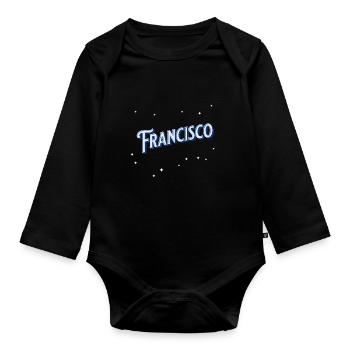 Francisco name personalized - Organic Longsleeve Baby Bodysuit - black - Front
