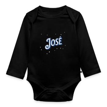 Jose Namen personalisiert - Baby Bio-Langarm-Body - Schwarz - Vorne