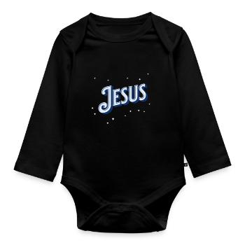 Le nom de Jésus personnalisé - Body Bébé bio manches longues - noir - Devant