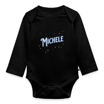 Michele Namen personalisiert - Baby Bio-Langarm-Body - Schwarz - Vorne