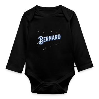 Bernard nomme des noms personnalisés - Body Bébé bio manches longues - noir - Devant