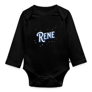 Rene Namen personalisiert - Baby Bio-Langarm-Body - Schwarz - Vorne