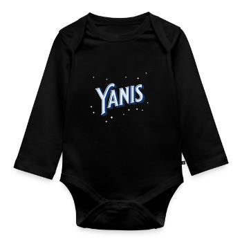 Yani's name personalized - Organic Longsleeve Baby Bodysuit - black - Front