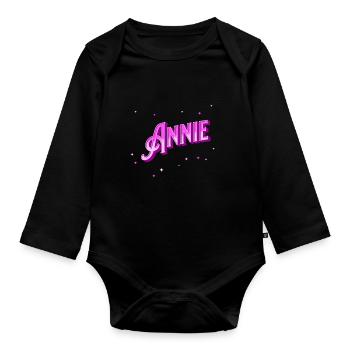 Annie Namen personalisiert - Baby Bio-Langarm-Body - Schwarz - Vorne