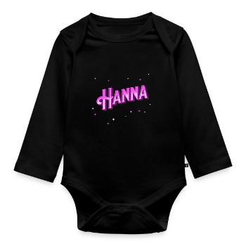 Hanna Namen personalisiert - Baby Bio-Langarm-Body - Schwarz - Vorne