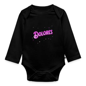 Le nom de Dolore personnalisé - Body Bébé bio manches longues - noir - Devant