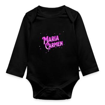 Maria Carmen nom personnalisé - Body Bébé bio manches longues - noir - Devant
