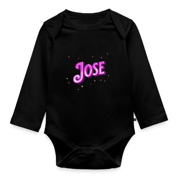 Jose Namen personalisiert - Baby Bio-Langarm-Body - Schwarz - Vorne