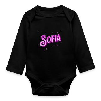 Sofia Namen personalisiert - Baby Bio-Langarm-Body - Schwarz - Vorne