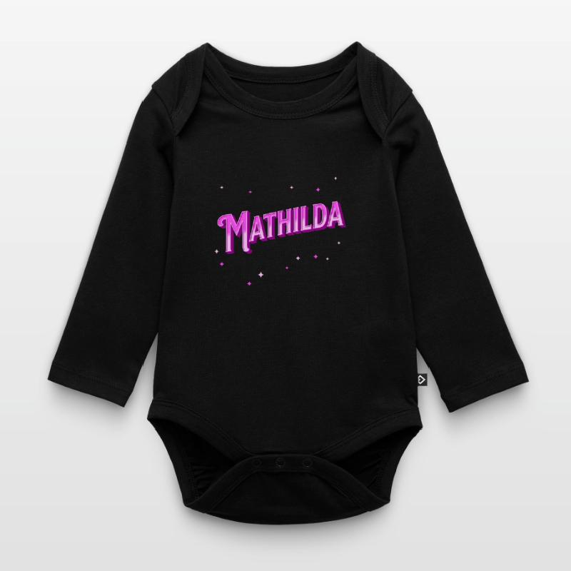Mathilda's name personalized Organic Longsleeve Baby Bodysuit