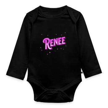 Renee name personalized - Organic Longsleeve Baby Bodysuit - black - Front