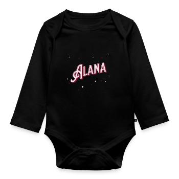 Alana Namen personalisiert - Baby Bio-Langarm-Body - Schwarz - Vorne