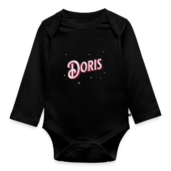 Prénom Doris personnalisé - Body Bébé bio manches longues - noir - Devant