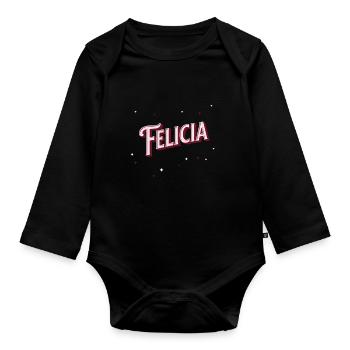 Felicia name personalized - Organic Longsleeve Baby Bodysuit - black - Front