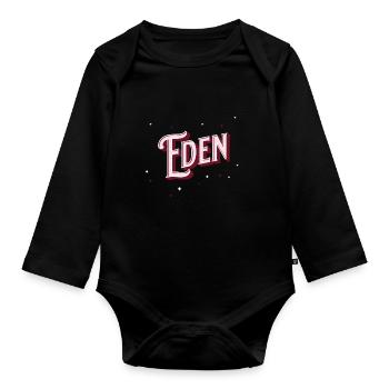 Prénom Eden personnalisé - Body Bébé bio manches longues - noir - Devant