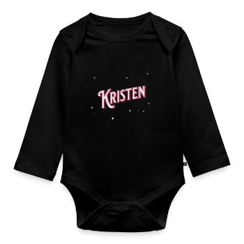 Nom personnalisé de Kristen - Body Bébé bio manches longues - noir - Devant