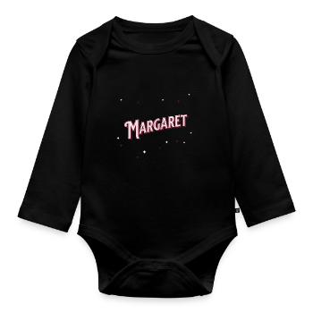 Le nom de Margaret personnalisé - Body Bébé bio manches longues - noir - Devant