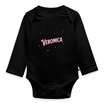 Le nom de Veronica personnalisé - Body Bébé bio manches longues - noir - Devant