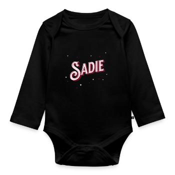 Le nom de Sadie personnalisé - Body Bébé bio manches longues - noir - Devant