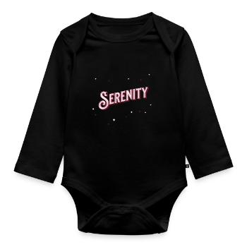 Nom sérénité personnalisé - Body Bébé bio manches longues - noir - Devant