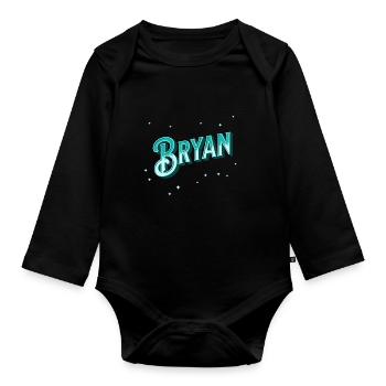 Bryan Namen personalisiert - Baby Bio-Langarm-Body - Schwarz - Vorne