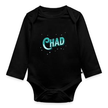 Chad name personalized - Organic Longsleeve Baby Bodysuit - black - Front