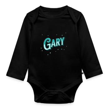 Le nom de Gary personnalisé - Body Bébé bio manches longues - noir - Devant