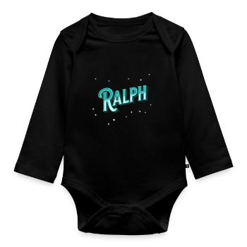 Nom Ralph Personnalisé - Body Bébé bio manches longues - noir - Devant
