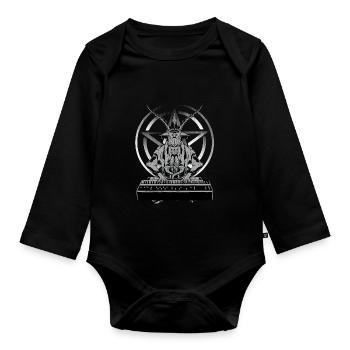 Synth Techno Musik Funny Synthesizer - Baby Bio-Langarm-Body - Schwarz - Vorne