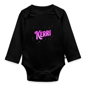 Kerri name personalized - Organic Longsleeve Baby Bodysuit - black - Front