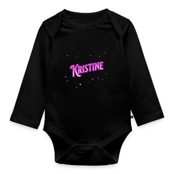 Kristine Nom personnalisé - Body Bébé bio manches longues - noir - Devant