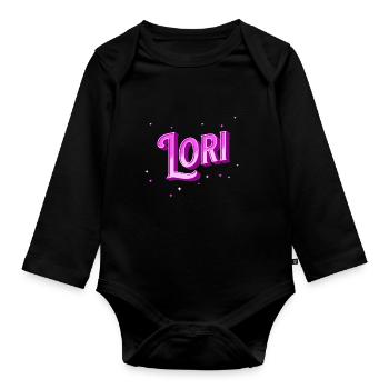 Lori Namen personalisiert - Baby Bio-Langarm-Body - Schwarz - Vorne
