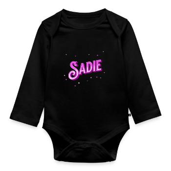 Le nom de Sadie personnalisé - Body Bébé bio manches longues - noir - Devant