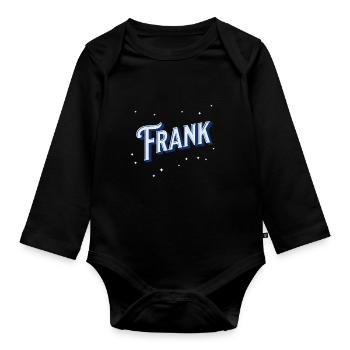 Frank name personalized - Organic Longsleeve Baby Bodysuit - black - Front