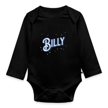 Billy name personalized - Organic Longsleeve Baby Bodysuit - black - Front