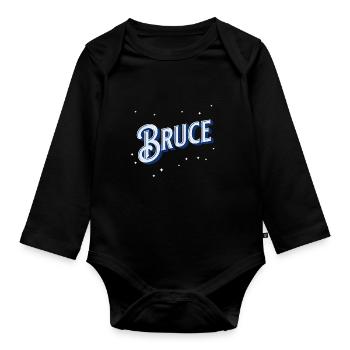 Bruce Namen personalisiert - Baby Bio-Langarm-Body - Schwarz - Vorne