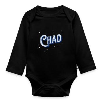Chad Namen personalisiert - Baby Bio-Langarm-Body - Schwarz - Vorne