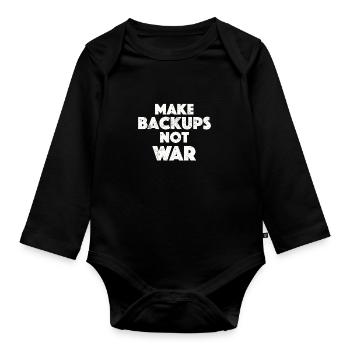 Admin Make Backups Daten Sicherung IT Informatiker - Baby Bio-Langarm-Body - Schwarz - Vorne