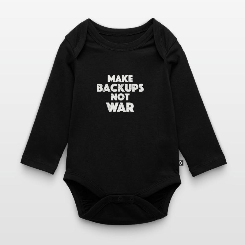 Admin Make Backups Data Backup IT Computer Organic Longsleeve Baby Bodysuit