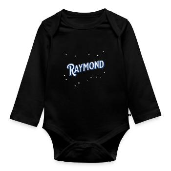 Raymond nom personnalisé - Body Bébé bio manches longues - noir - Devant