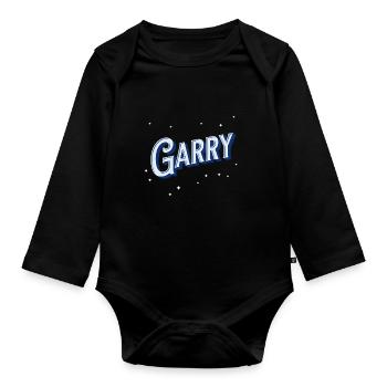 Nom Garry personnalisé - Body Bébé bio manches longues - noir - Devant