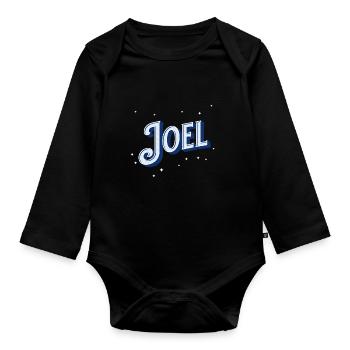 Joel Namen personalisiert - Baby Bio-Langarm-Body - Schwarz - Vorne