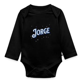 Jorge Namen personalisiert - Baby Bio-Langarm-Body - Schwarz - Vorne
