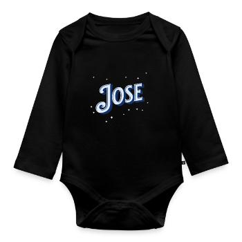 Jose Namen personalisiert - Baby Bio-Langarm-Body - Schwarz - Vorne