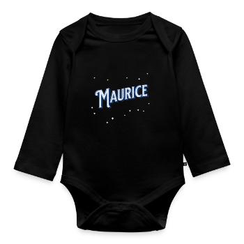 Maurice Namen personalisiert - Baby Bio-Langarm-Body - Schwarz - Vorne