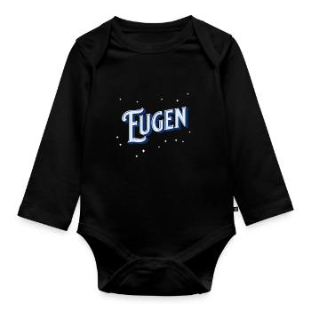 Eugen Namen personalisiert - Baby Bio-Langarm-Body - Schwarz - Vorne