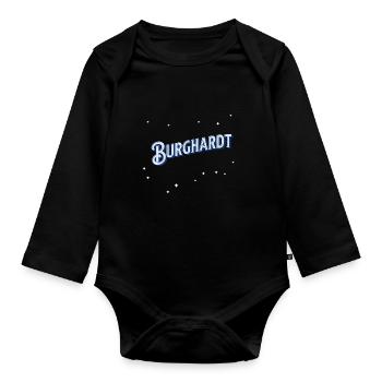Burghardt Namen personalisiert - Baby Bio-Langarm-Body - Schwarz - Vorne