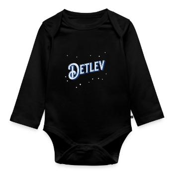 Detlev Namen personalisiert - Baby Bio-Langarm-Body - Schwarz - Vorne