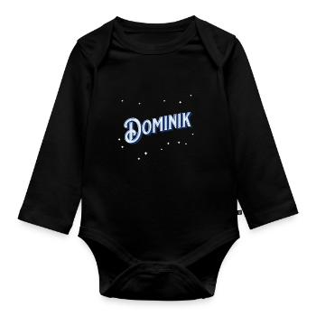 Dominik Namen personnalisé - Body Bébé bio manches longues - noir - Devant