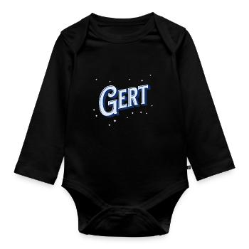 Gert Namen personalisiert - Baby Bio-Langarm-Body - Schwarz - Vorne